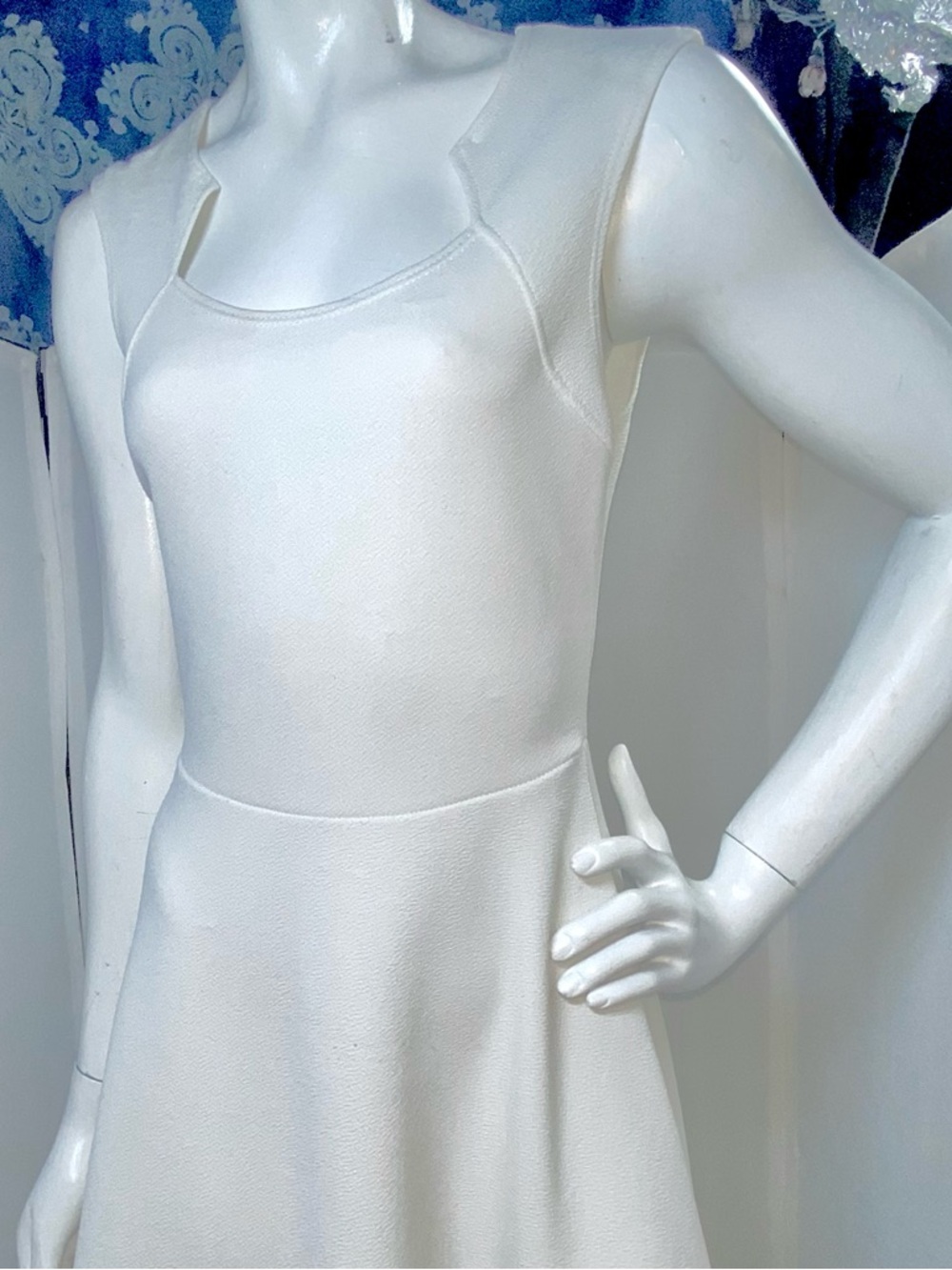 Classic Cream Sleeveless Midi Dress